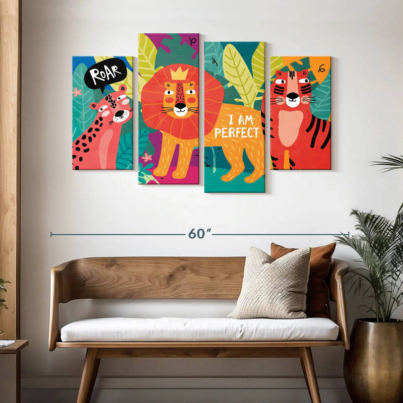 Ashelle Perfect Jungle Wild Cats, 32" H x 52" W