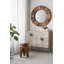Table d'appoint en bois de paulownia sculpté 11 x 11 x 16,5 po avec finition brun naturel