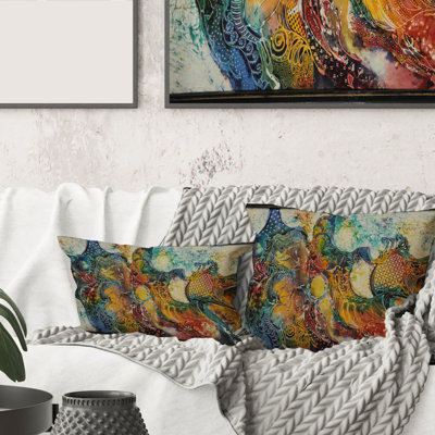 Housse de coussin carré et mère avec enfant Batik