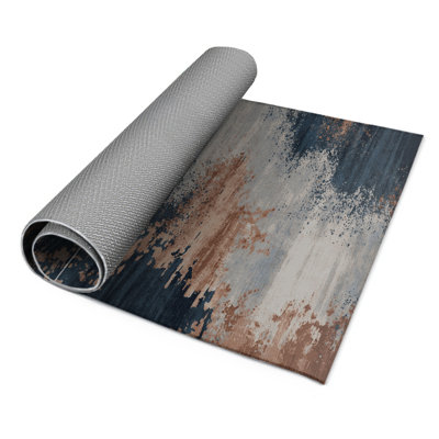 Watercolor Gray Indoor and Outdoor Area Rug