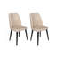 Modern Velvet Fabric Chair Set (4 Pieces), Beige & Black | 100% Metal Frame, Hornbeam Wood Legs, 19.7 x 35.4 x 19.3 inches | Stylish & Durable Design, 352 lbs Capacity, Perfect for Dining Room & Living Spaces-1093875072-1093875073