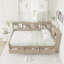 Lit de jour en bois avec tablettes de rangement, 3 tiroirs et 2 portes coulissantes-475872489