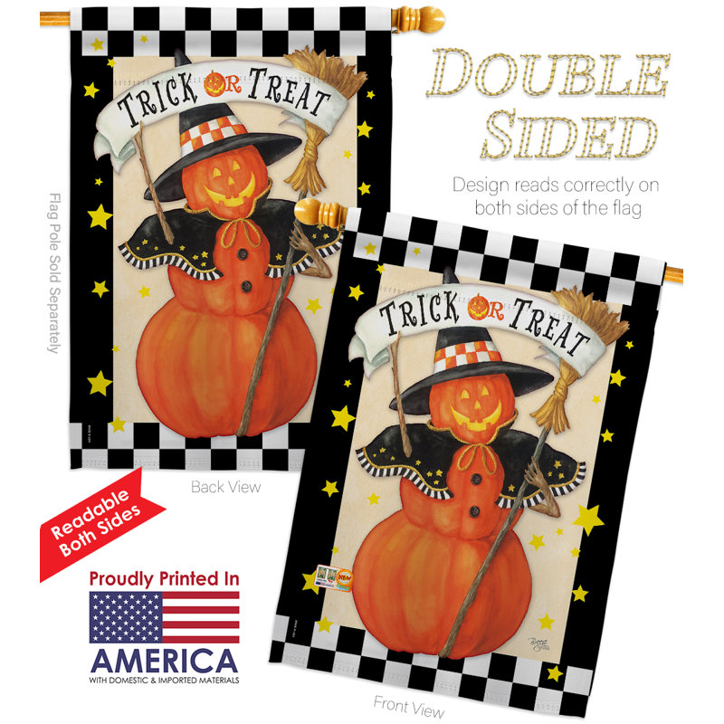 Double Sided 40'' H x 28'' W Polyester Halloween Flag Set