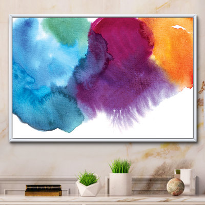«Bright Coloured Watercolor I», reproduction sur toile encadrée