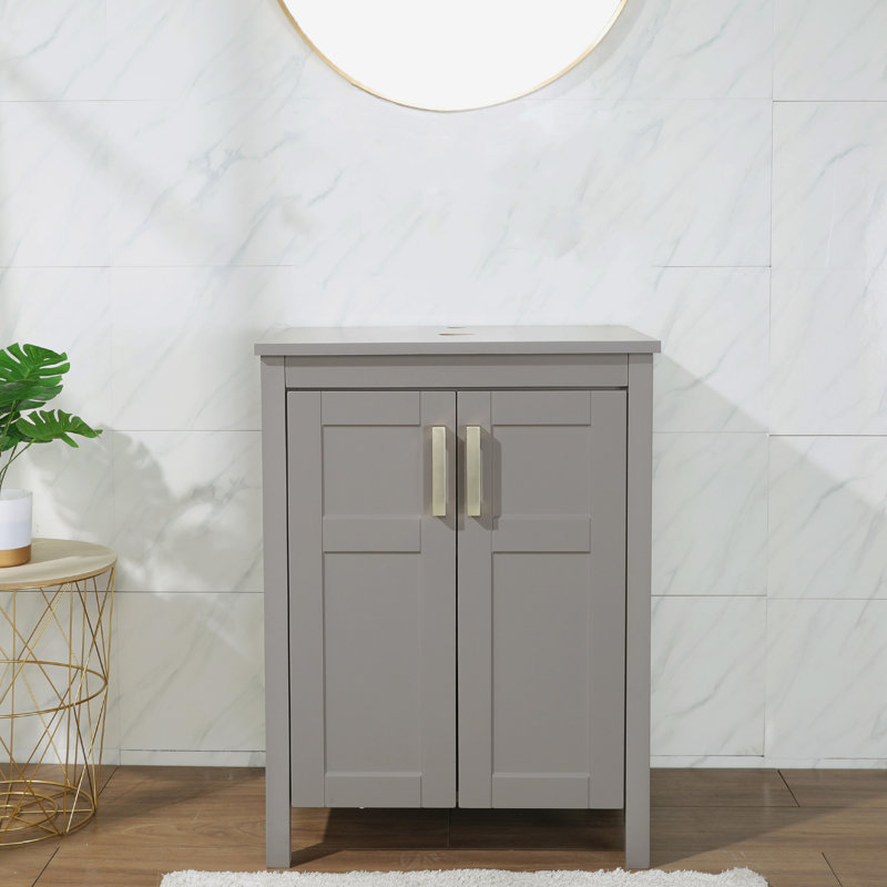 Meuble-lavabo simple autoportant 24 po sans lavabo moderne 24 po, Gris