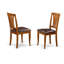 L'ensemble de table de salle à manger 3 pièces contient une table rectangulaire en bois avec feuille papillon et 2 chaises de cuisine en similicuir, brun selle-1177504216-1177504217