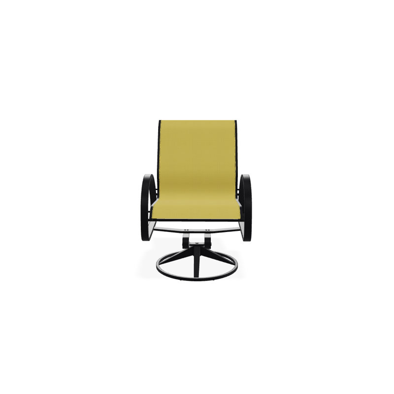Aruba 1 Outdoor Dining Armchair, Textured Black, Yellow 43D