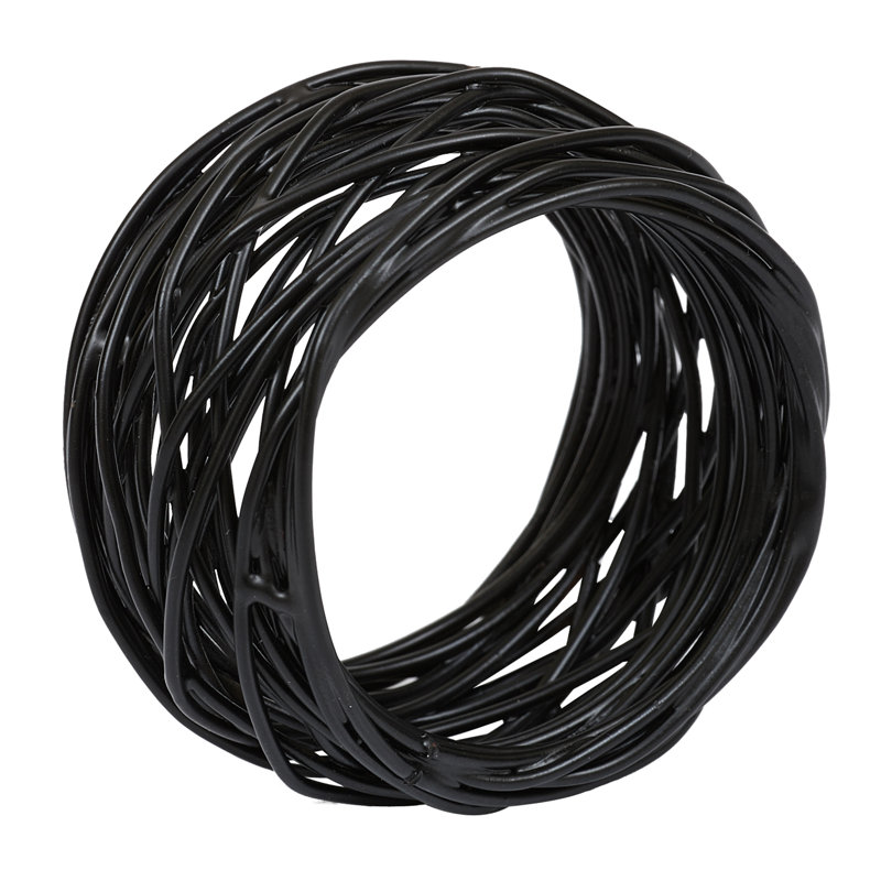  Rond de serviette noir Bird Nest