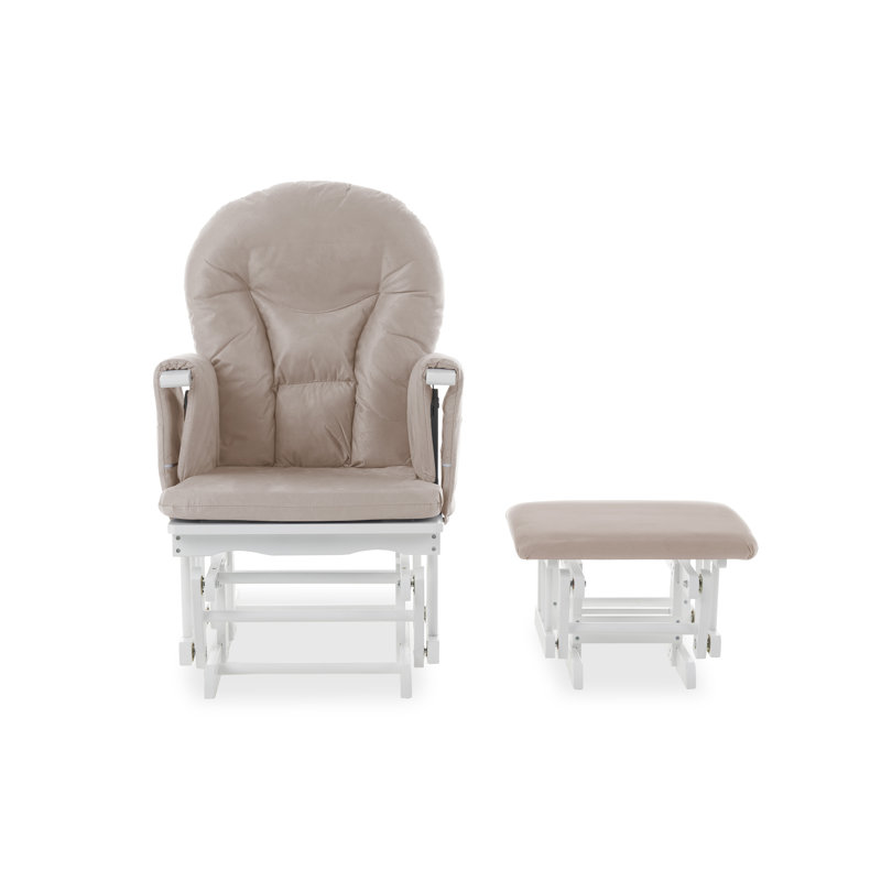 Reclining Glider Nursing Chair and Footrest, Sand