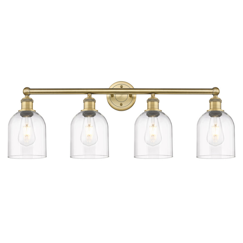 Odaniel 4 - Light Dimmable Vanity Light, Clear, Brushed Brass