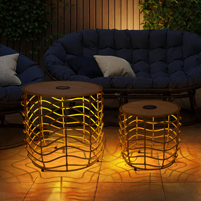2 PCS Ratten Daisi With Solar Lighting