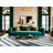 Washable Pale Blue White Striped Area Rug-1989076258