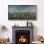 «Moody Blueish Green Wildflowers», art mural de chambre à coucher champêtre, impression numérique sur toile giclée sur toile-111652610-111652608