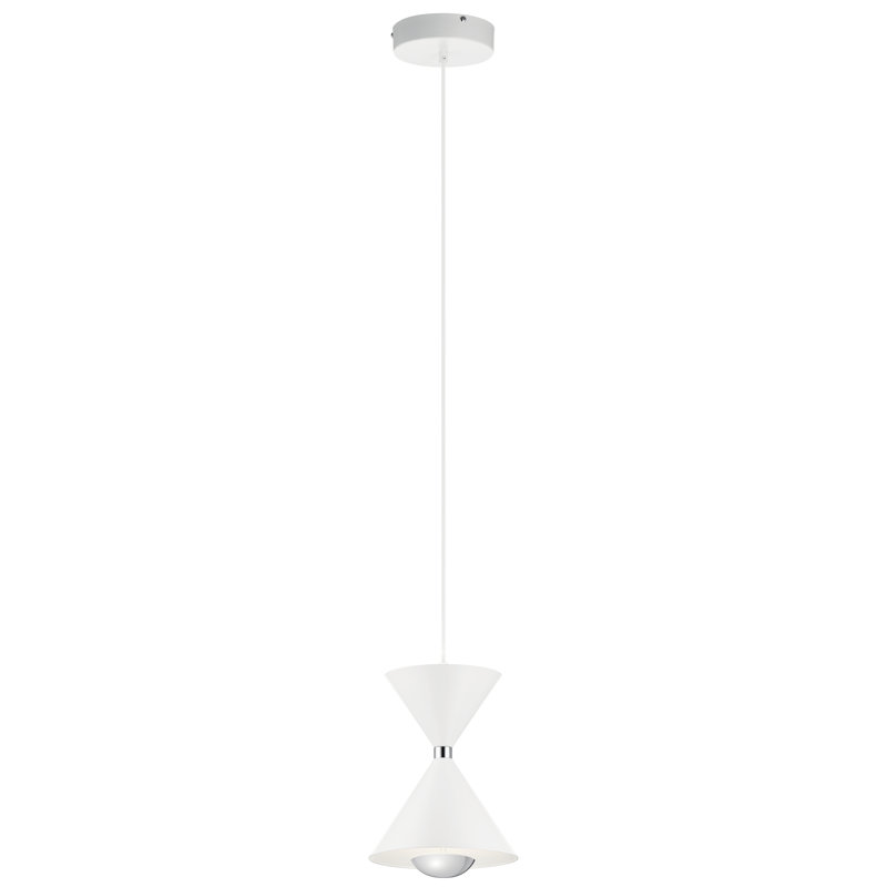 1 - Light White LED Single Pendant, 6.25" H x 2.75" W x 2.75" D