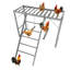 Poulailler en métal avec balançoire et barres à plusieurs niveaux - Ensemble d'échelles durable - Aire de jeu pour 8 à 10 poules - Accessoire de poulailler parfait pour les fermes de basse-cour - Gris argenté