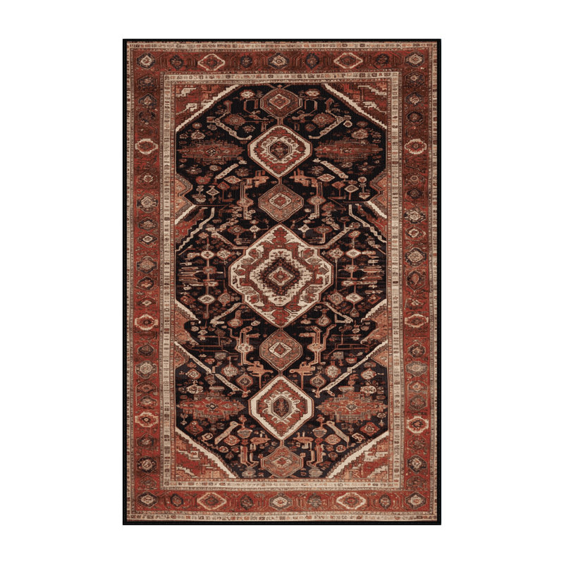 Tapis brun lavable à la machine, Rectangulaire 8 pi x 10 pi