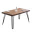 Table de salle à manger rustique en pin foncé avec piètement robuste en métal à épingle à cheveux, structure, 33 cm (l) x 60 cm (p) x 30 cm (h), placage naturel
