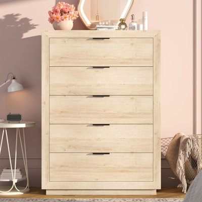 Commode 5 tiroirs, commode, armoire de rangement moderne avec tablette ouverte