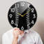 Horloge murale Naanle élégante à motif de dentelle de baseball ronde, horloge de bureau silencieuse silencieuse à quartz 12 pouces