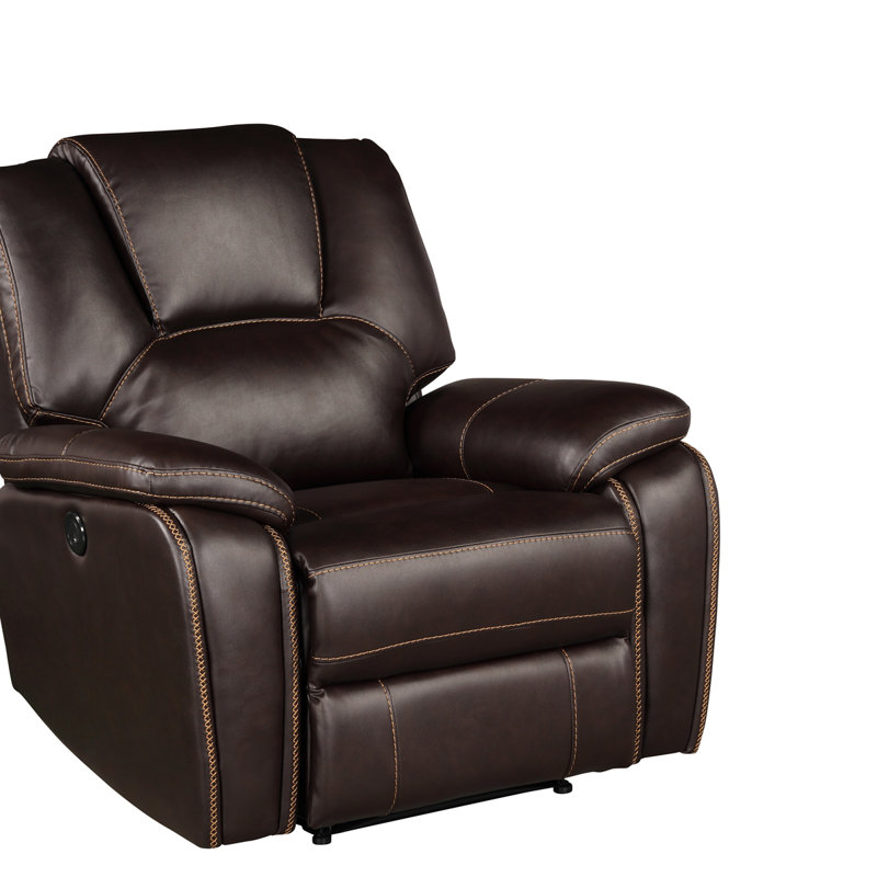 Fauteuil inclinable électrique en similicuir Hong Kong, Similicuir brun