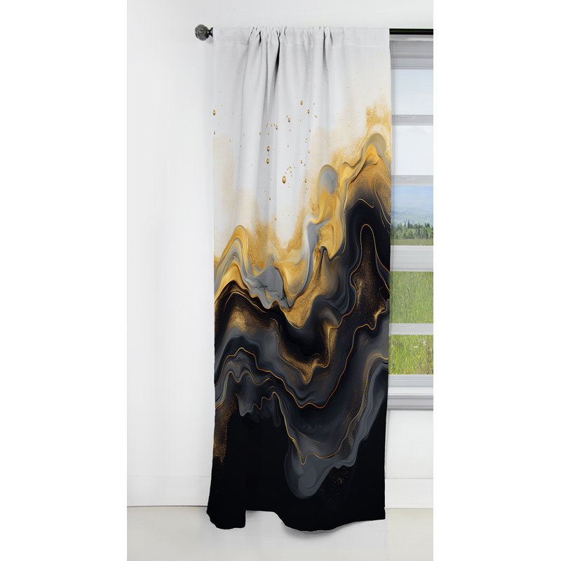 Spragueville - Rideau occultant en marbre marbré abstrait - 1 panneau, L 52 po x L 108 po