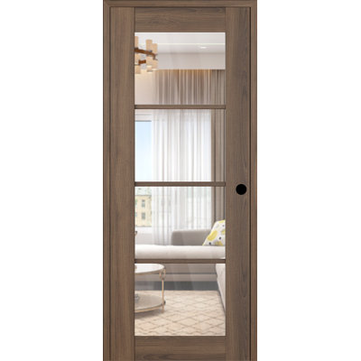 Porte battante intérieure simple en verre manufacturé Avon 4 Lite