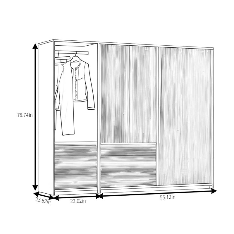 Modern Simple And Fashionable Wardrobe, 79" H x 79" W x 24" D