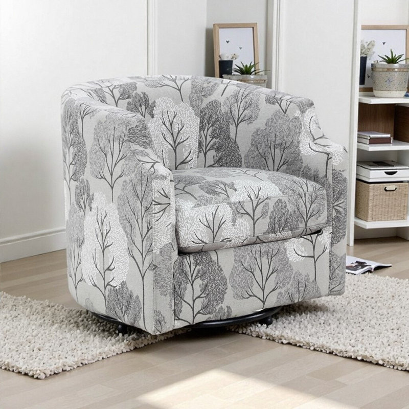 Élégant fauteuil d'appoint pivotant avec accoudoirs et coussin réversible - Confort sans effort pour la vie moderne