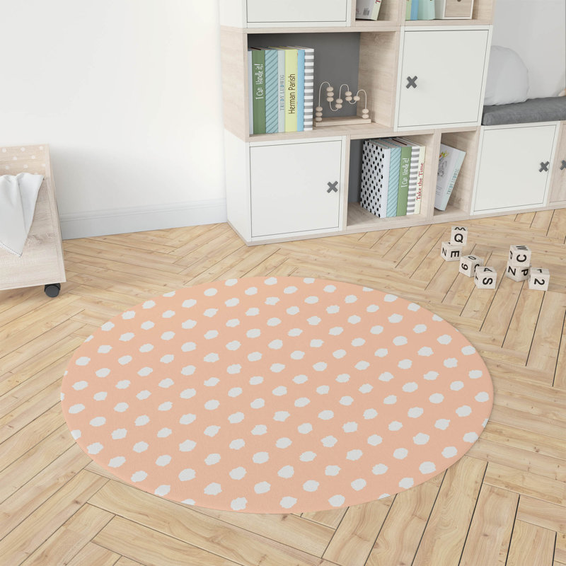 Tapis de jeu pour enfants Grunge Dot, Pêche / orange