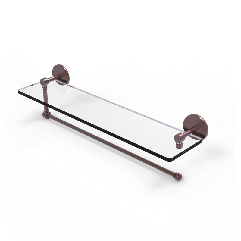 Dalston Bracket Shelf with Towel Bar, Antique Copper