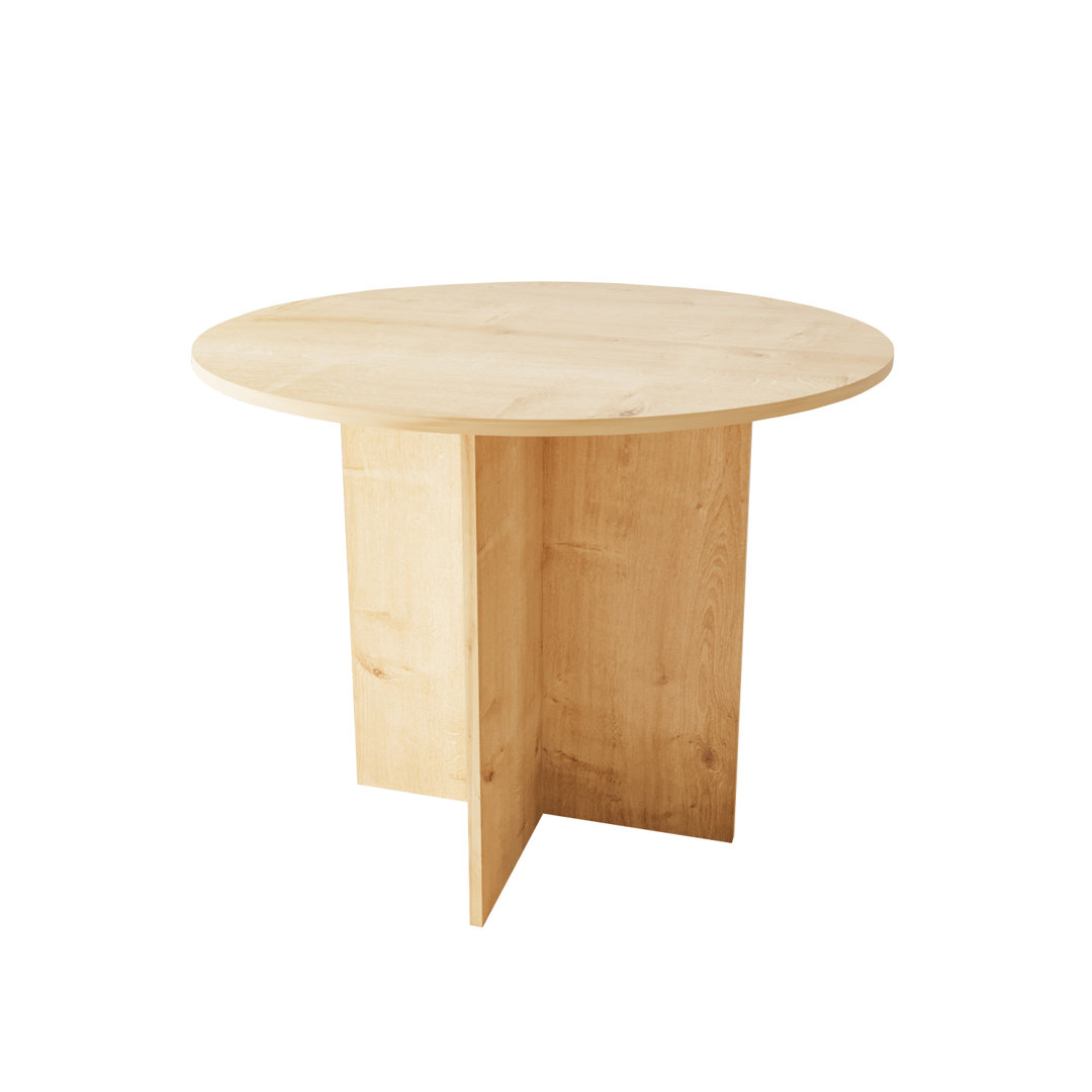 Bimossa Linet 4-Seater Round Dining Table, Modern Scandinavian Kitchen & Living Room Table with Compact Wooden Design, Small Round Table, Ready to Ass