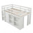 Solid Wood Kids Loft Bed With Storage & Closet Twin Size Space-Saving Play Area For Bedroom White