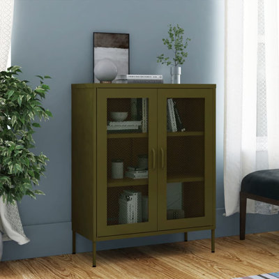Storage Cabinet Sideboard Filing Cabinet with Shelves for Hallway Steel