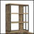 Rustic Oak Herringbone 2-Door Bookcase