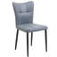 Ensemble de 2 chaises de salle à manger à haut dossier avec design ergonomique: structure en fer forgé, siège en cuir et coussins en éponge à rebond élevé-119001184