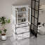 Armoire de rangement pour salle de bain haute avec porte vitrée, 2 tiroirs et tablettes réglables-633903186