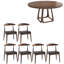 Ensemble de table à manger moderne et simple en bois massif.-105325064