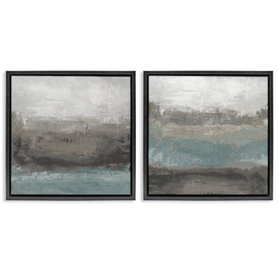 Ensemble de cadres flottants 2 pièces Dark Earth & Sea, design par Hannah Dawson