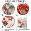 Anémone blanche et rouge, style chinois rétro - art mural floral-348348603-348348607