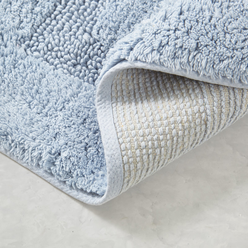 Peniston Blue Cotton Tufted 2-Piece Bath Rug Set