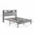 Full Size Bed Frame With Storage Headboard, Metal Platform Bed With Charging Station,  Bookcase Storage, No Box Spring Needed, Easy Assembly, Noise-Free-1337933034-1341671345