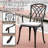 3 Piece  Cast Aluminum Outdoor Bistro Table and Chairs Set of 2 with Cushion,Patio Bistro Sets with 1.97" Umbrella Hole for Garden,Black