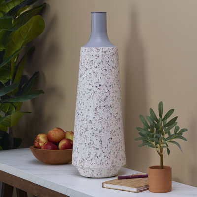 Mikasa 22-Inch Grey And White Metal Vase
