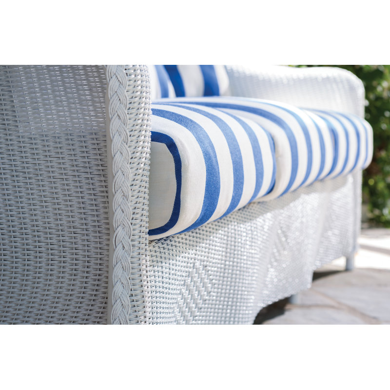Reflections Outdoor 3 - Seat Patio Sofa, Matte White, Serena Floral Meadow