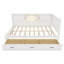 Structure de lit en forme de L avec tiroir et bibliothèque, lit d'angle en bois avec éclairage à DEL et port USB pour petite pièce, chambre à coucher, chambre d'amis, lit double