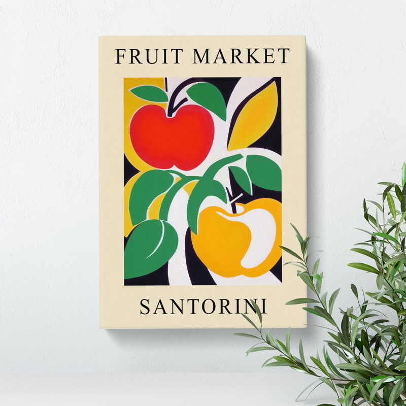 Santorini Fruit Market Exhibition Apple - Wrapped Canvas, 76cm H x 50cm W x 3cm D