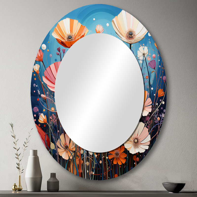 Kivett - Floral Metal Mirror, 43" x 33"