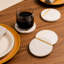 Ensemble de 6 sous-verres en marbre - Décoration moderne de luxe pour table basse - Marbre blanc avec incrustation de laiton doré - Sous-verres en pierre naturelle semi-absorbante