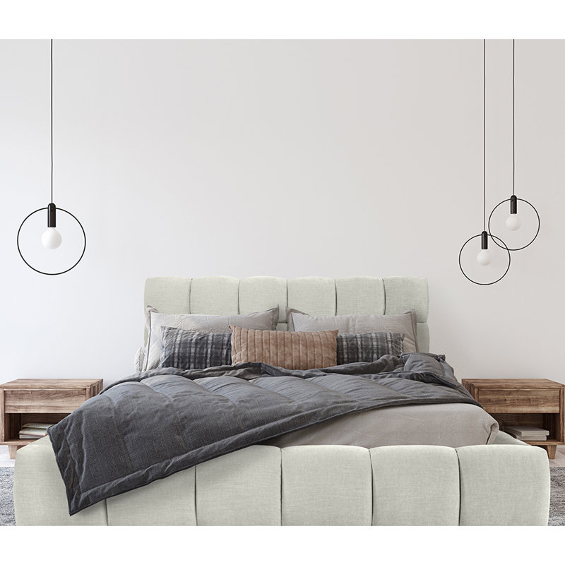 Abelina Upholstered Lift Up Storage Bed, European Kingsize (160 x 200cm), Light Grey