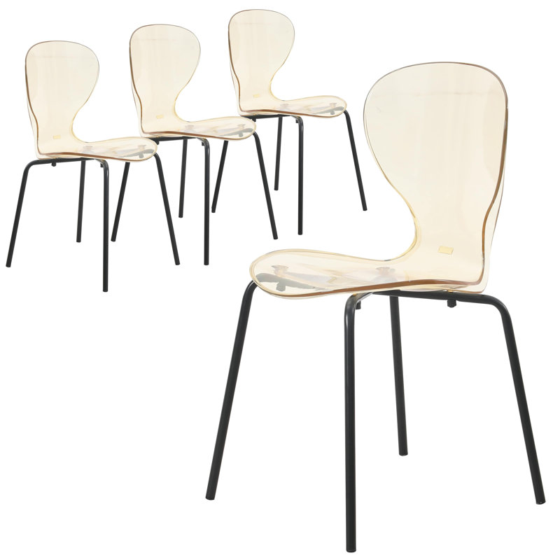 Ensemble de 4 tables de chevet transparentes Edenfield, Ambre